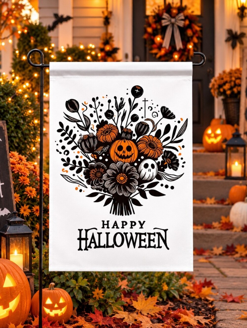 Happy Halloween Double Sided Garden Yard Flag 18x12 NIP 🎃